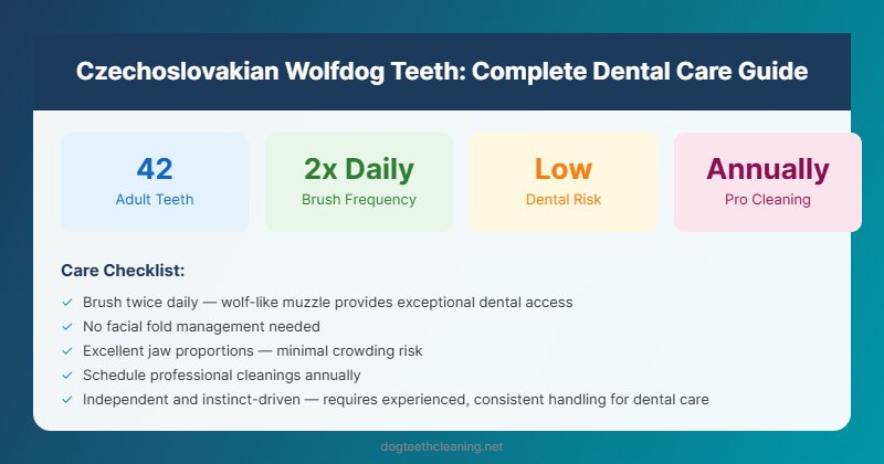 czechoslovakian wolfdog teeth dental care guide infographic