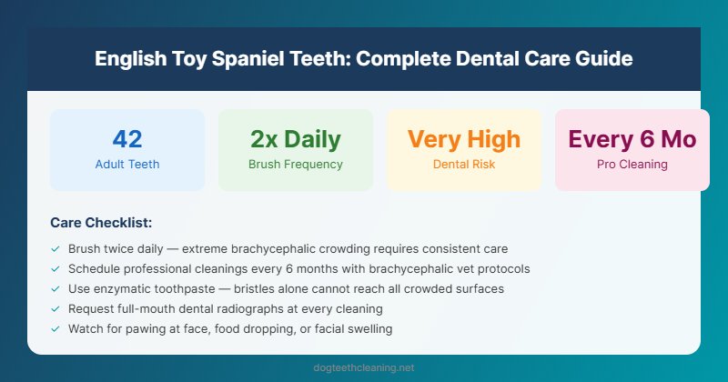 english toy spaniel teeth dental care guide infographic