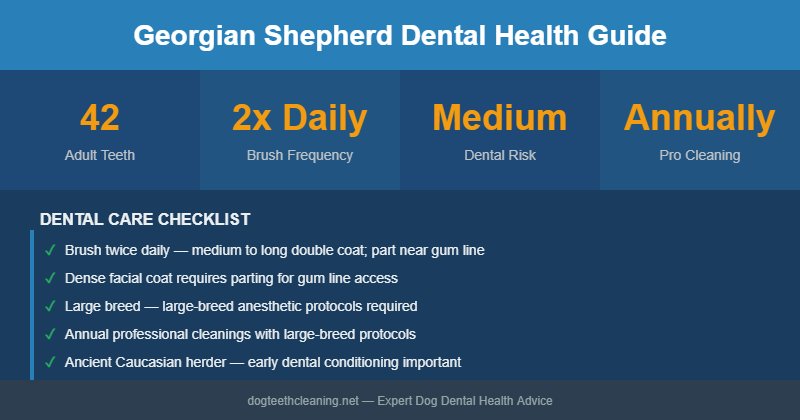 Georgian Shepherd dental health infographic