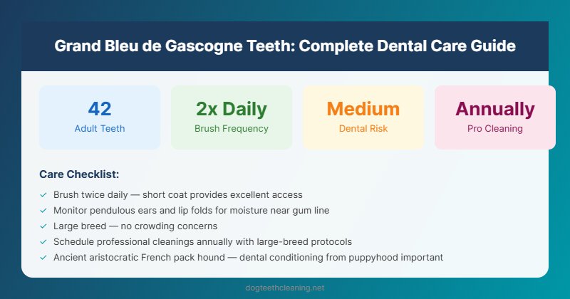 grand bleu de gascogne teeth dental care guide infographic