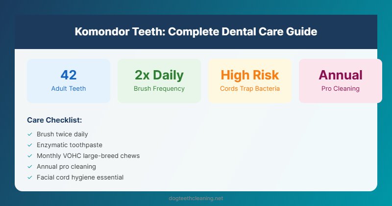 komondor teeth dental care guide infographic