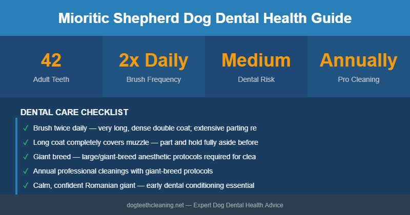 Mioritic Shepherd Dog dental health infographic