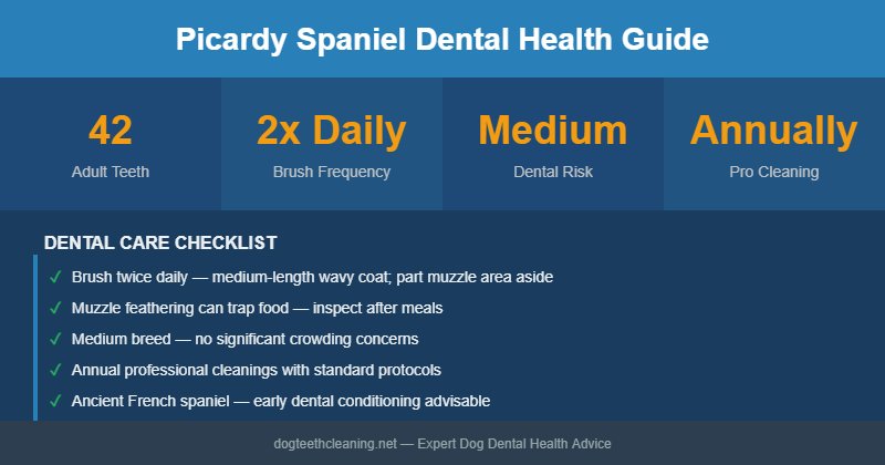 Picardy Spaniel dental health infographic