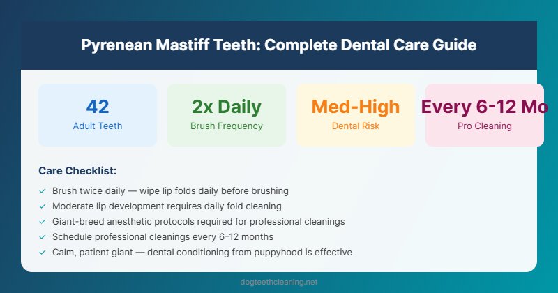 pyrenean mastiff teeth dental care guide infographic