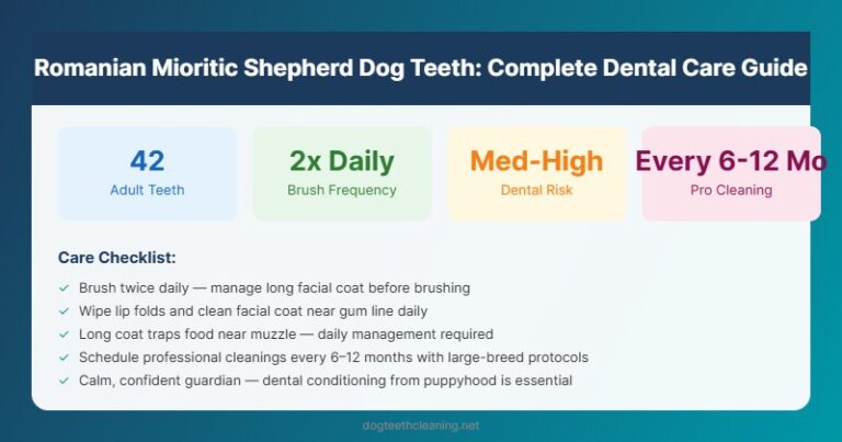 romanian mioritic shepherd teeth dental care guide infographic