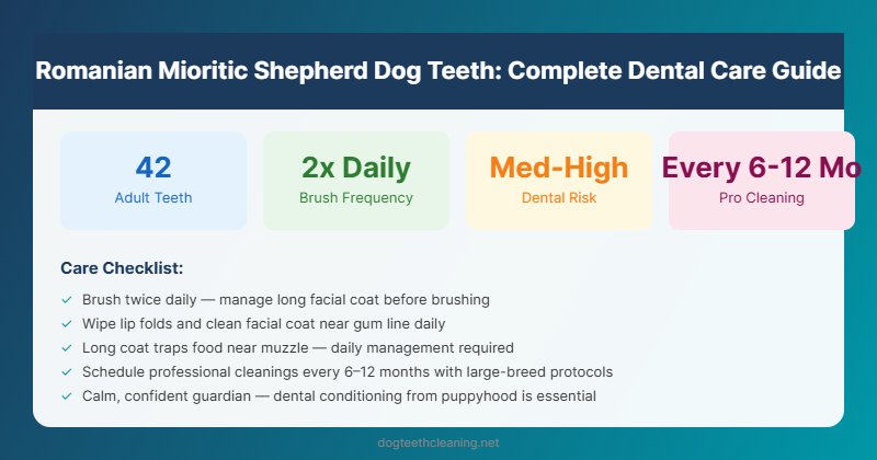 romanian mioritic shepherd teeth dental care guide infographic