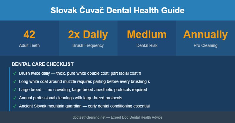 Slovak Čuvač dental health infographic